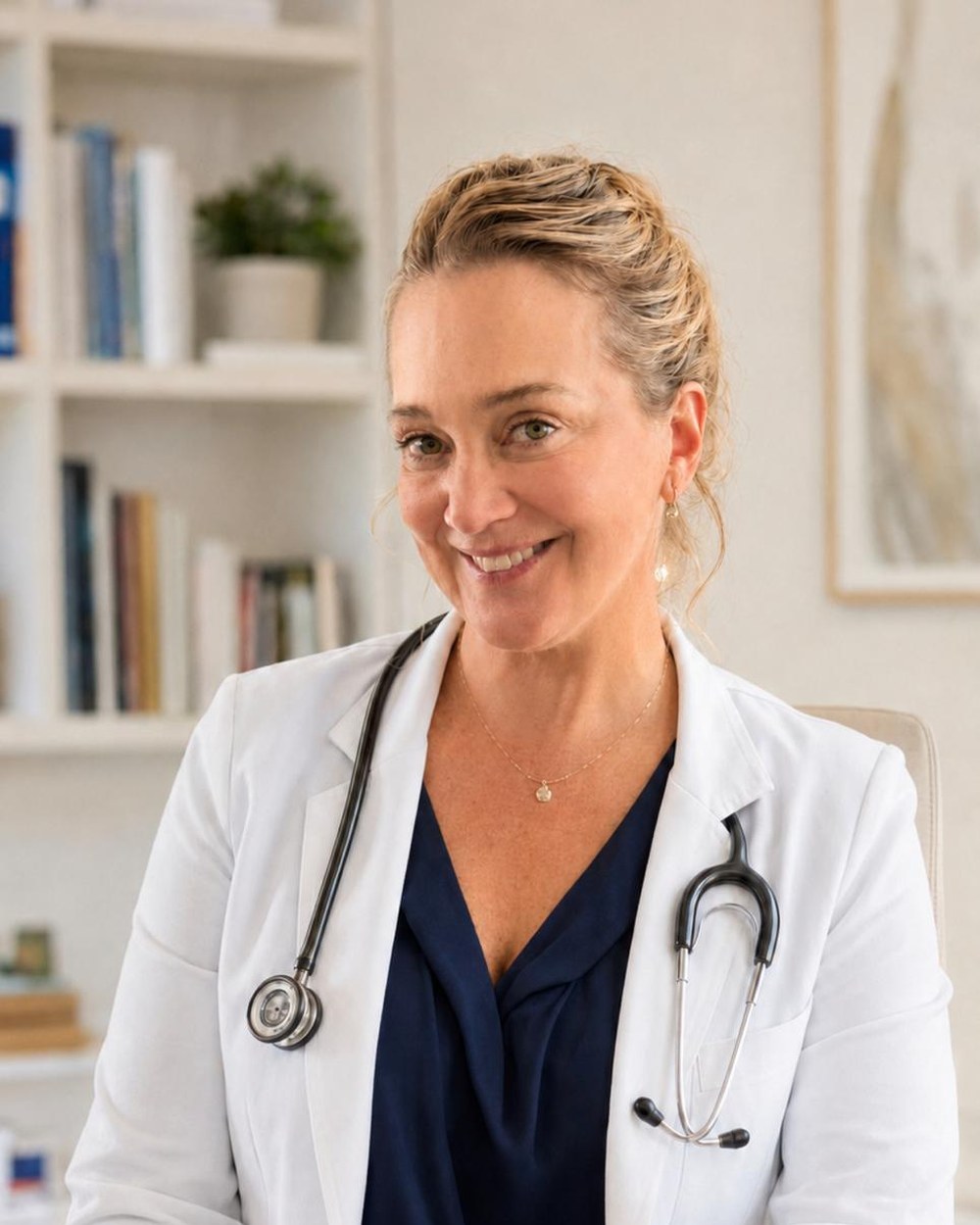 Dra. Paula Vernimmen, medica psiquiatra, en su consulta